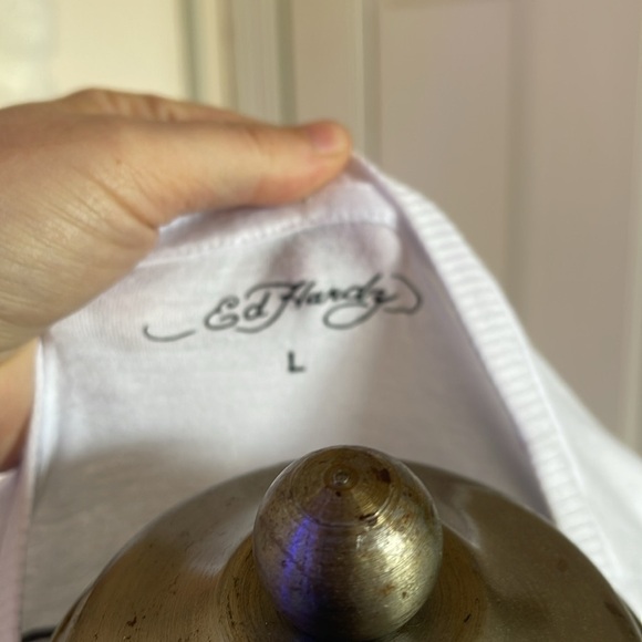 Ed Hardy White Graphic Crop Top - Picture 7 of 8